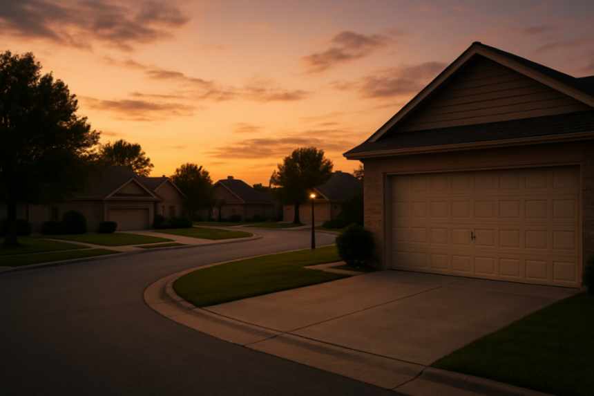 Silent suburban garage door