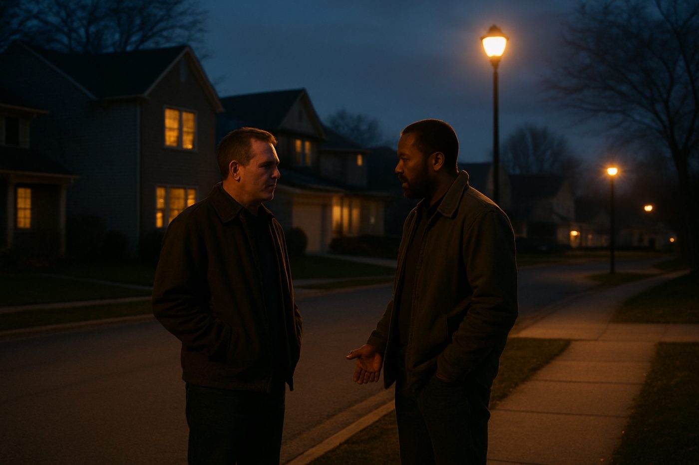 Quiet neighborhood confrontation