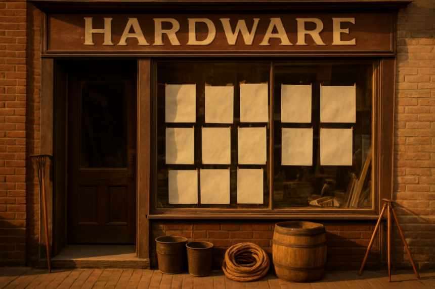 Hardware store with petition