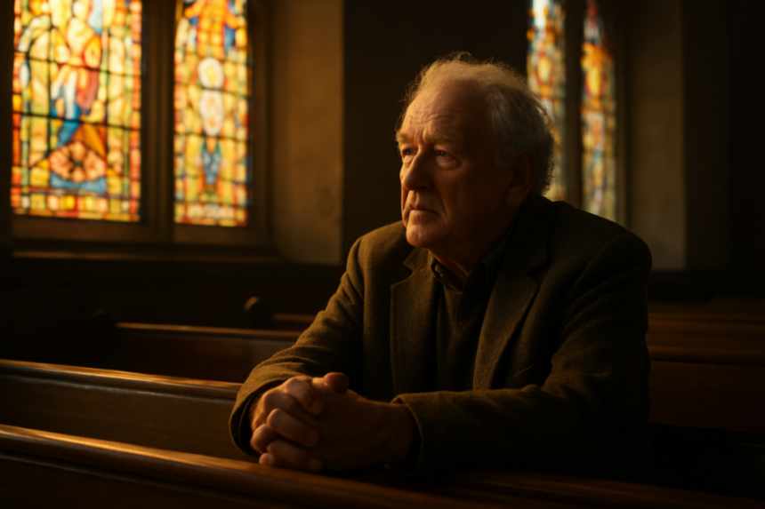 Elderly man in church