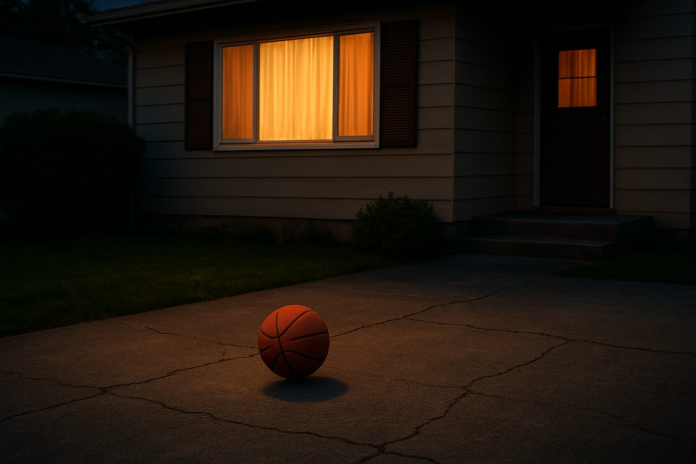 basketball on driveway