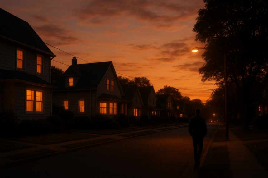 Glow of neighborhood houses