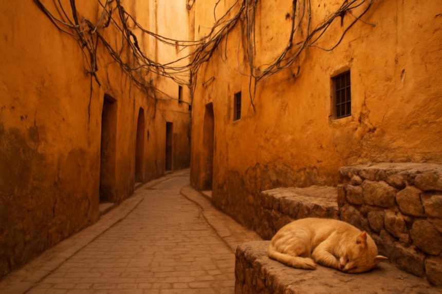 Medina alley with cat