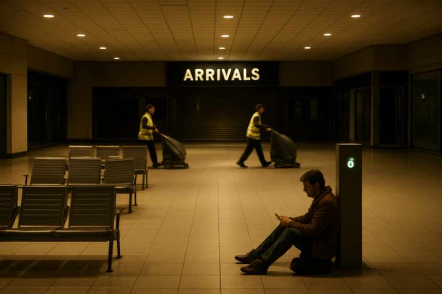 Midnight airport loneliness