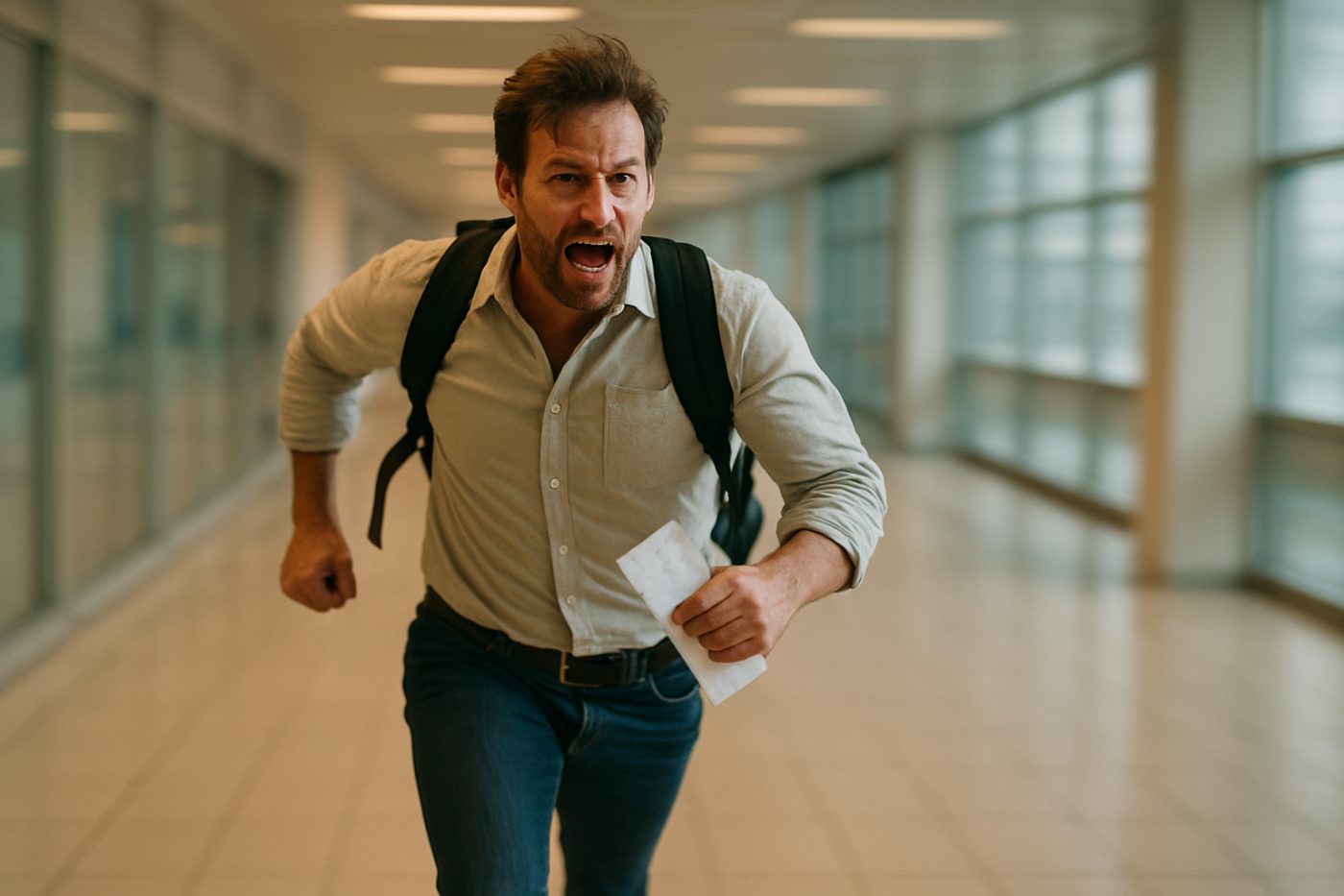 Running toward gate