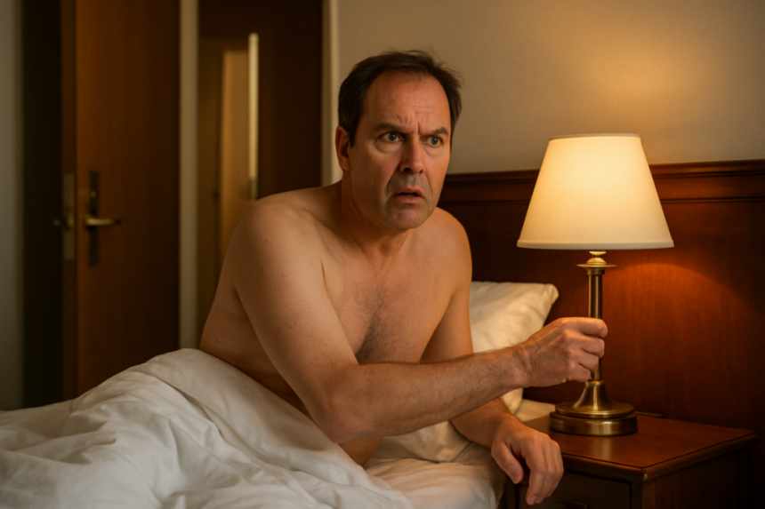 stranger in hotel bed