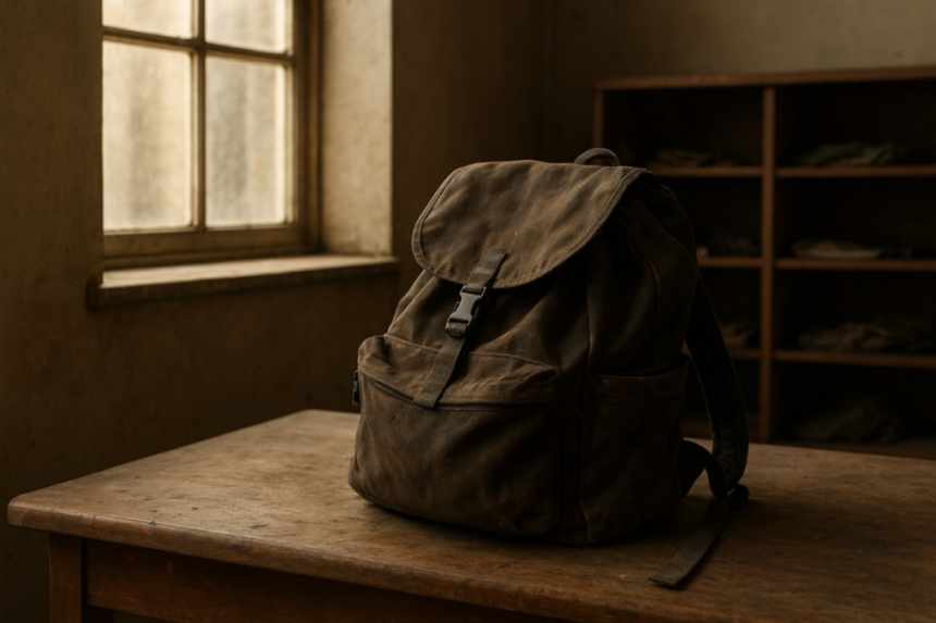 Lost backpack on table