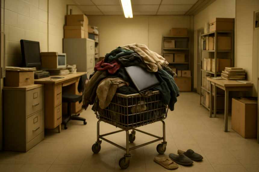 lost belongings in cart