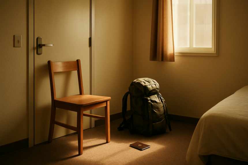 chair barricade hotel room