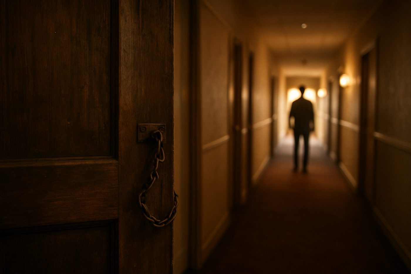 hotel room door ajar
