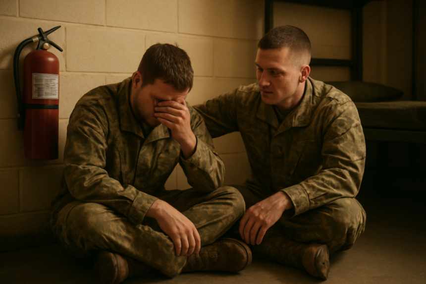 comforting soldier moment