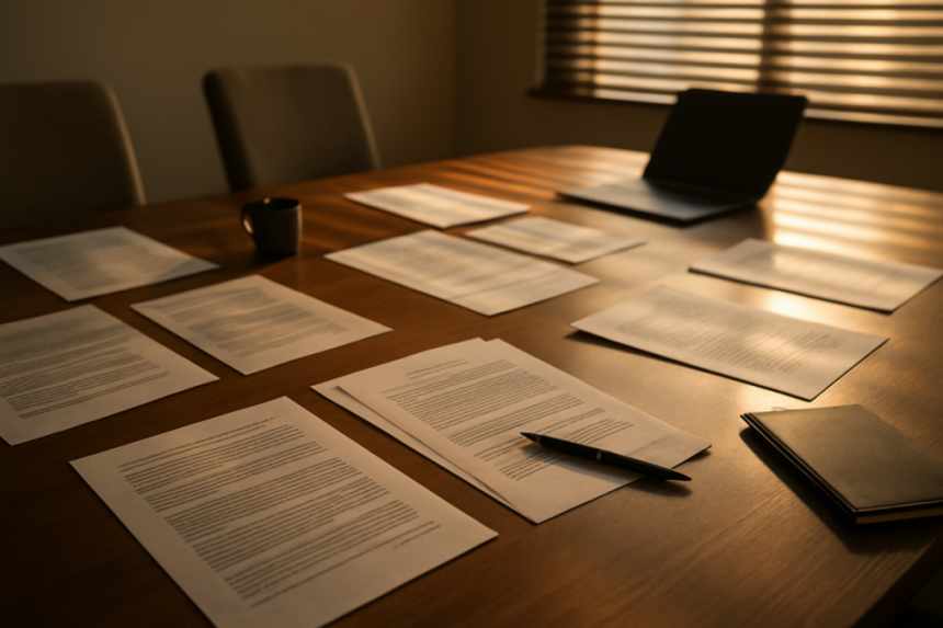 office premonition printed contracts