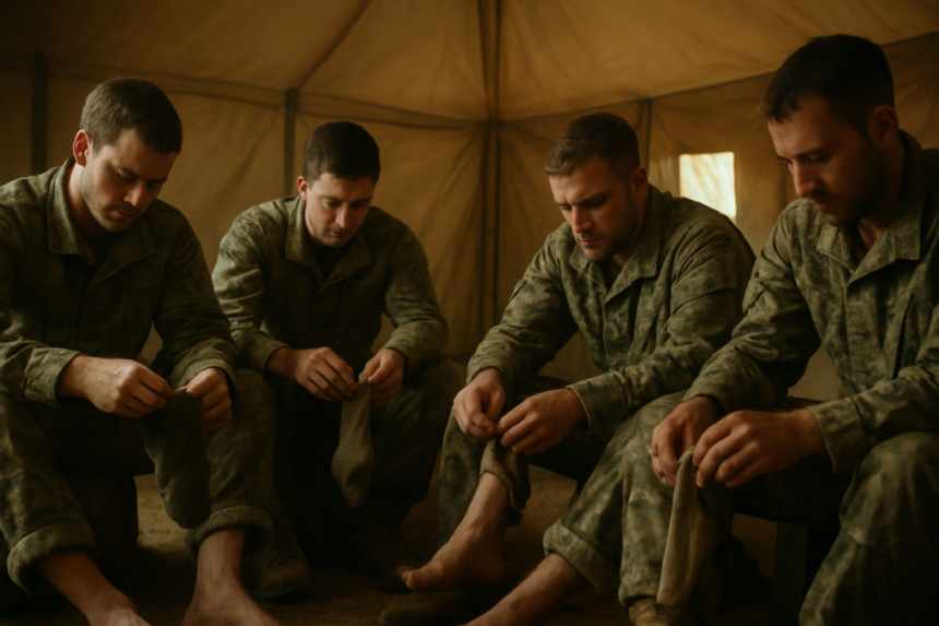 Boot camp foot inspection