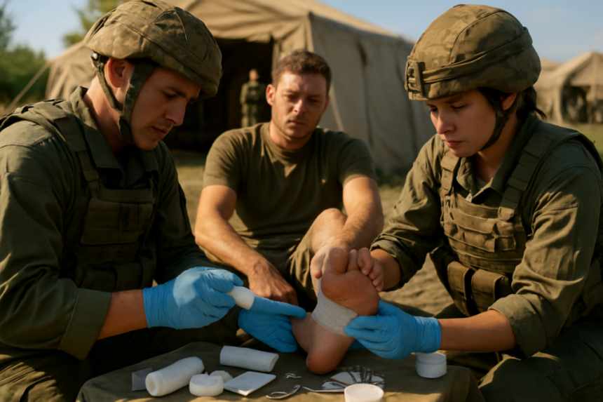 Military foot care treatment