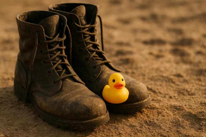 Rubber duck inside boot toe