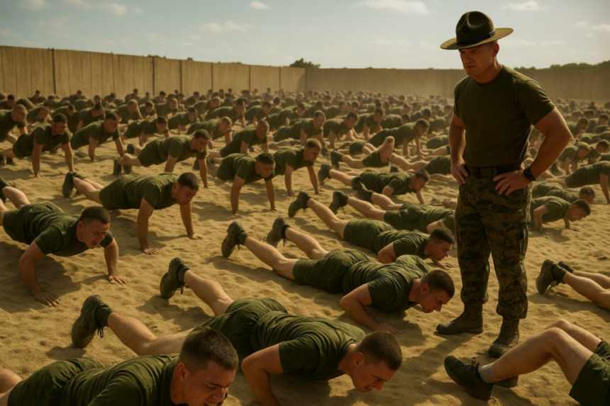 Military recruits punished in sand