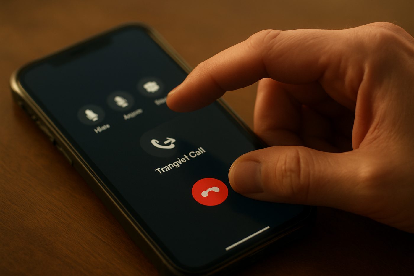 call transfer button close-up
