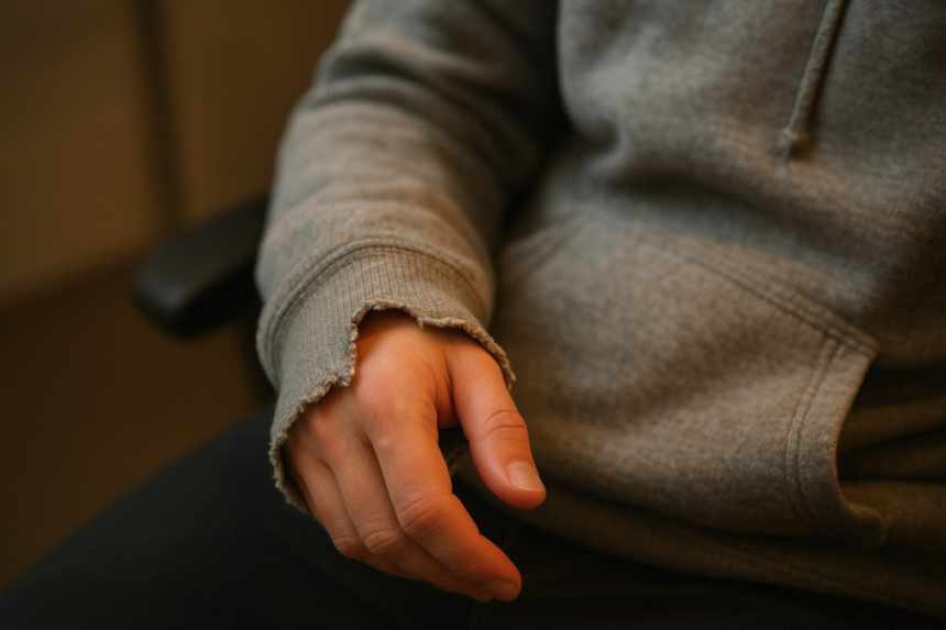 Hoodie sleeve with thumb hole