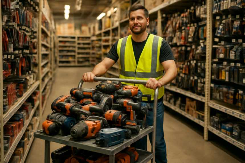 Shoplifter with power tools