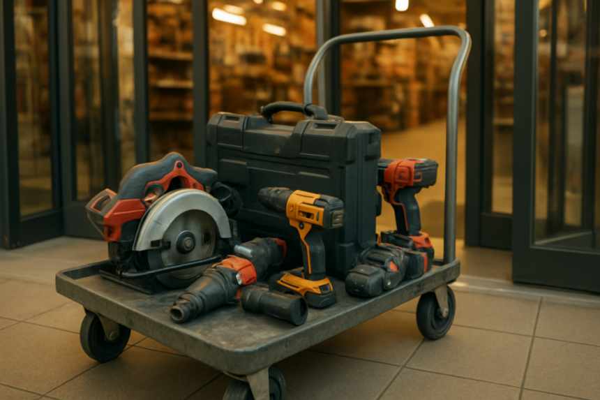 Cart loaded with tools