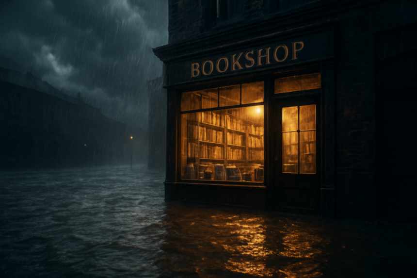 bookshop flooded street