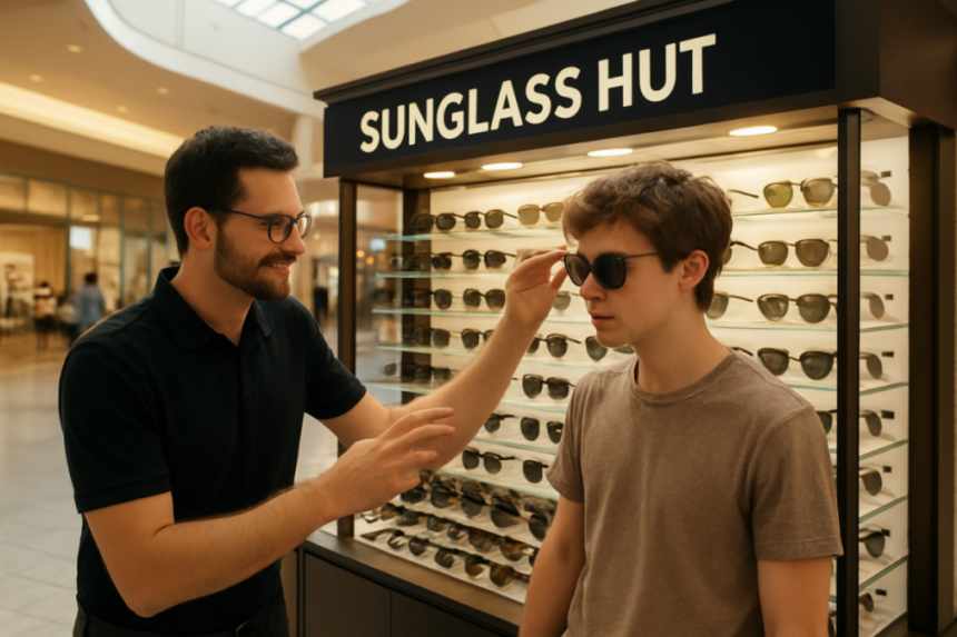 sunglasses kiosk scene