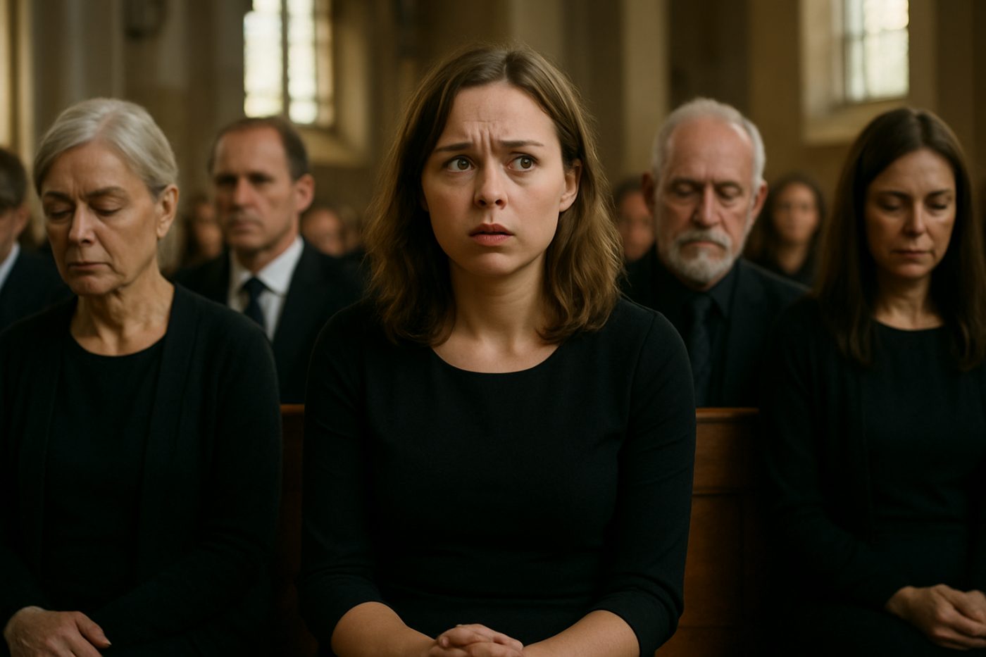 Awkward funeral attendee