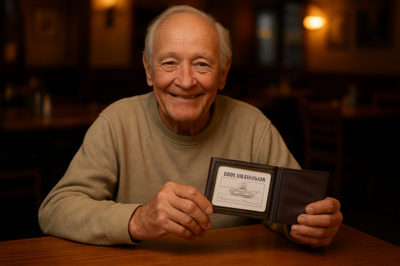 elderly man wallet boat