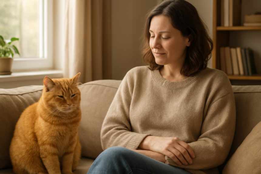 cat and owner gratitude