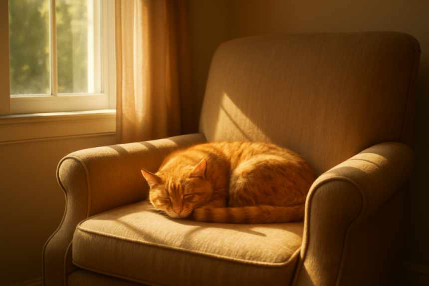 Sammy cat in armchair