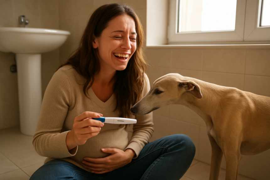 woman with positive test and