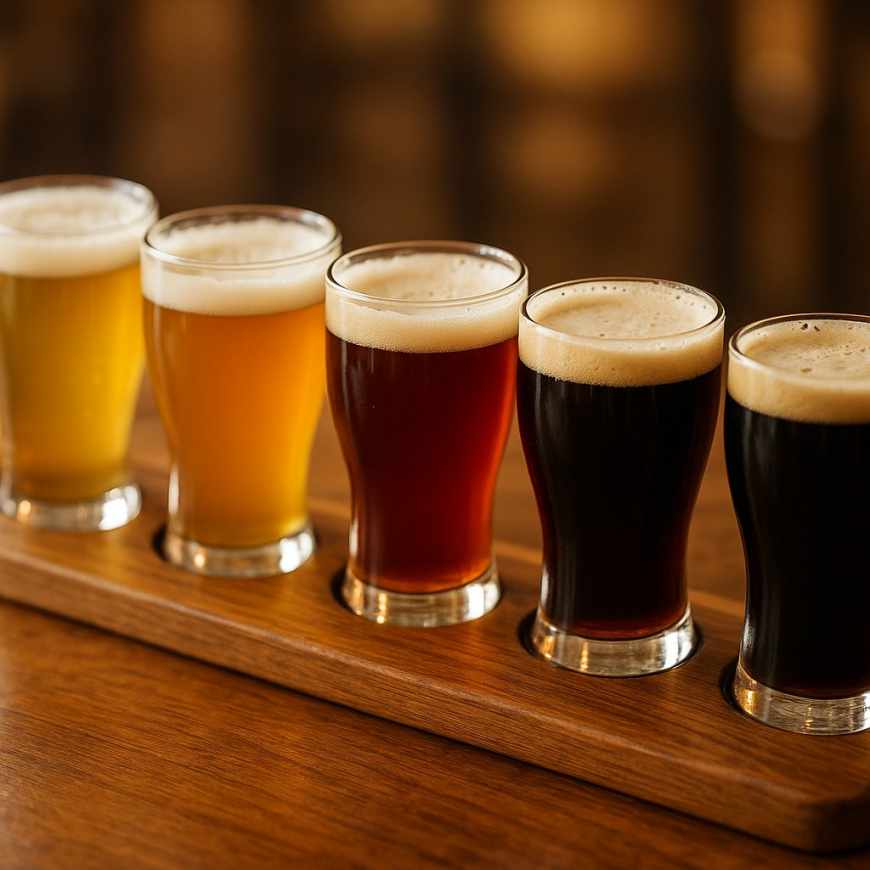 Flight of craft beers