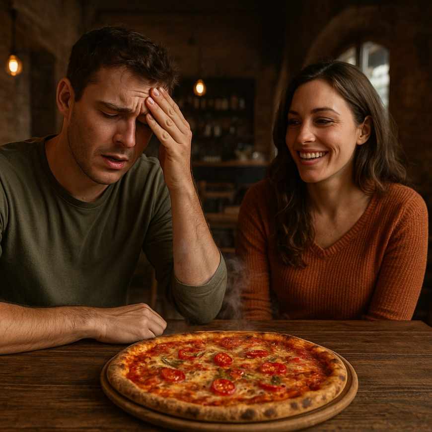 Spicy pizza and laughter