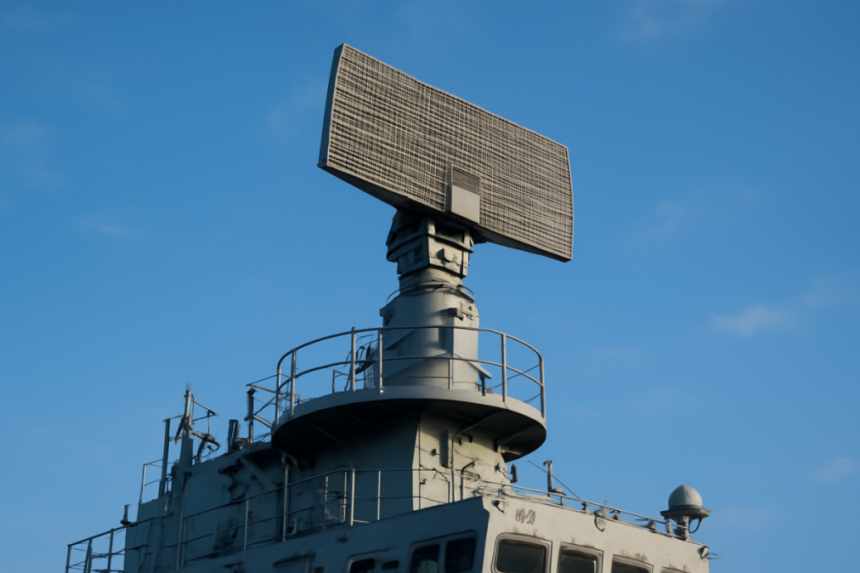 rotating naval radar