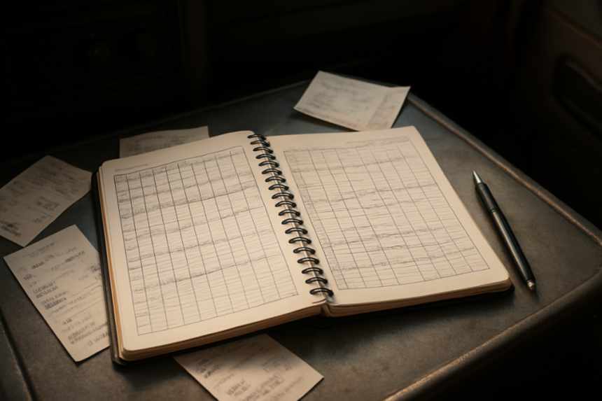 truck logbook and receipts