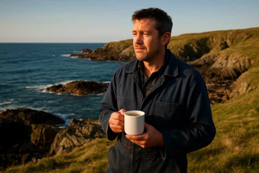 Scottish mechanic on tea break