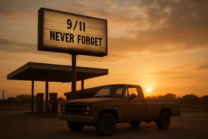 9/11 memorial gas sign