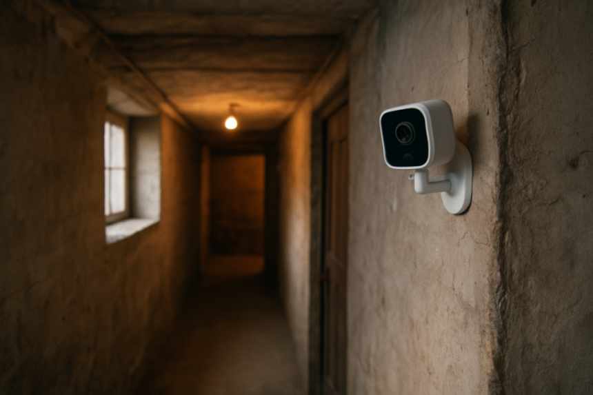 camera on doorframe