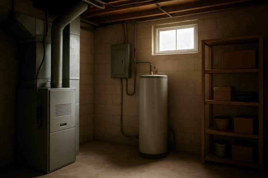 basement utility room