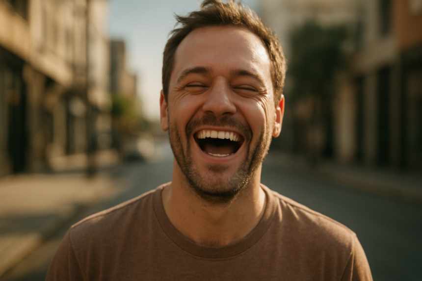 Silent laughing man glitch