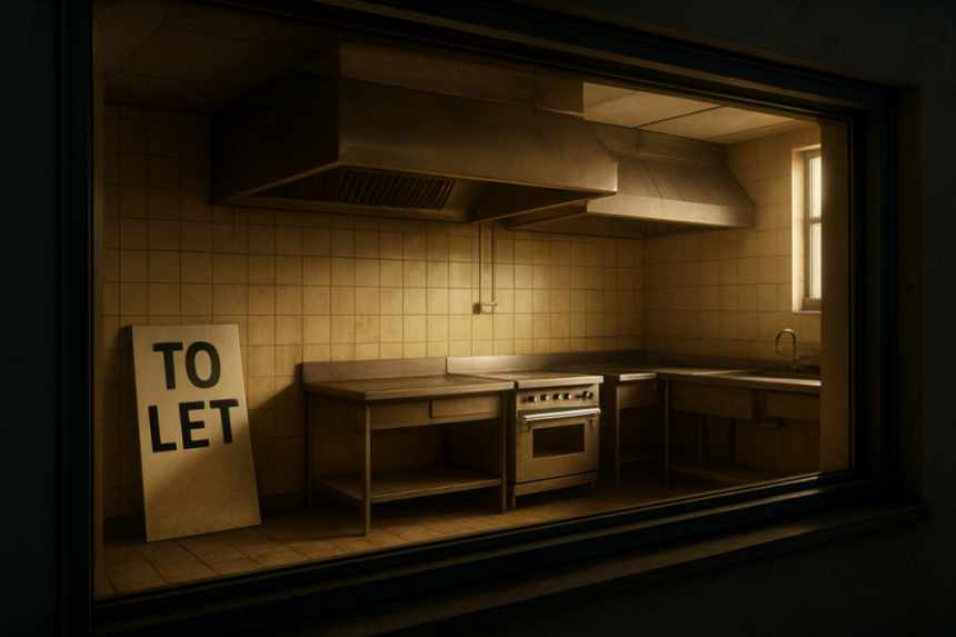 Empty catering kitchen window