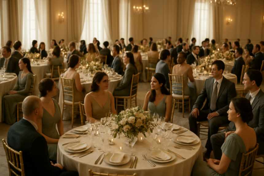 Wedding reception colour-coded seating