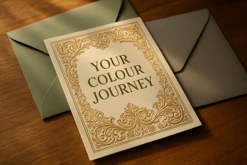 Colour-coded wedding invitation detail