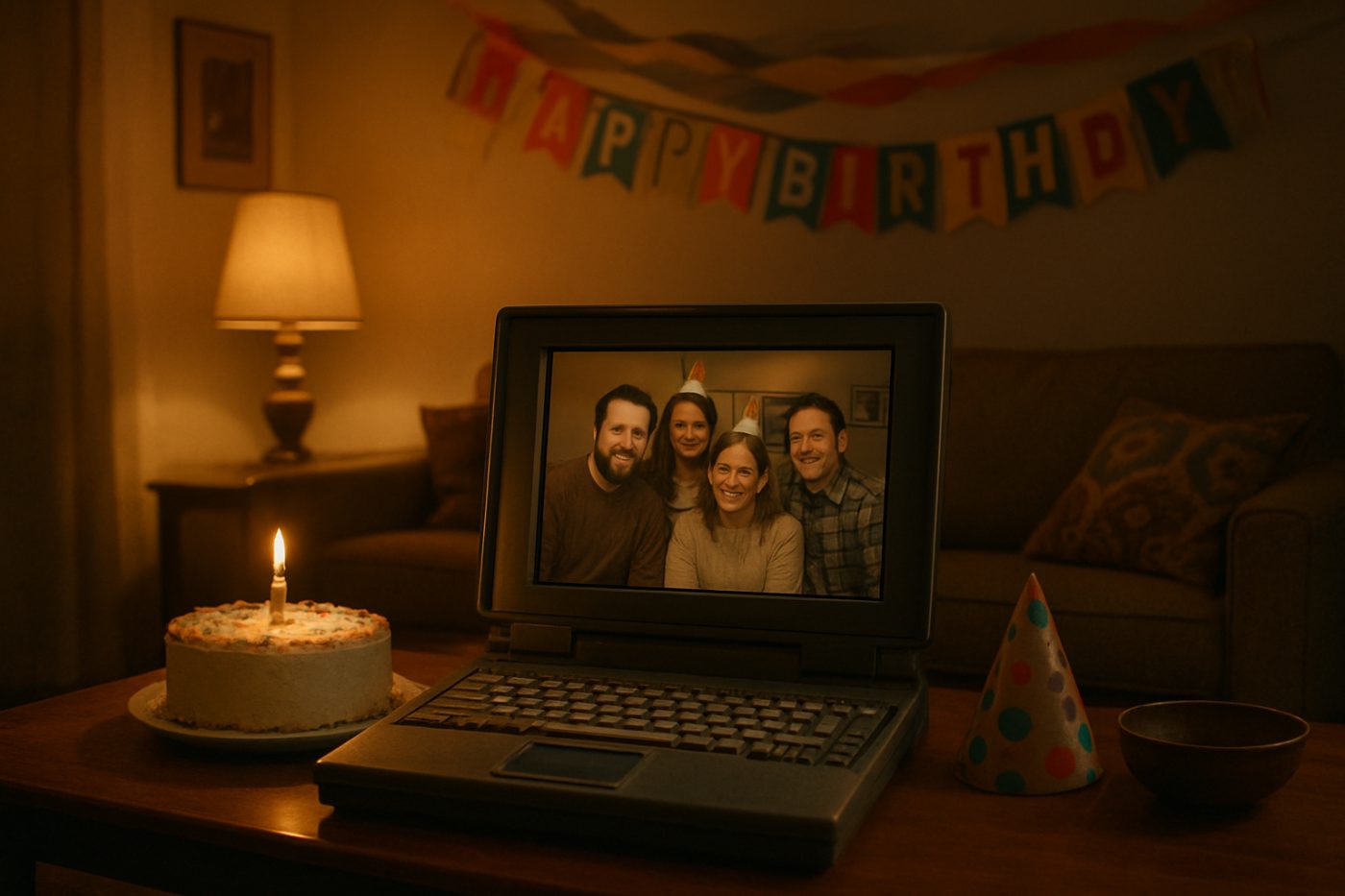 Laptop showing original photo