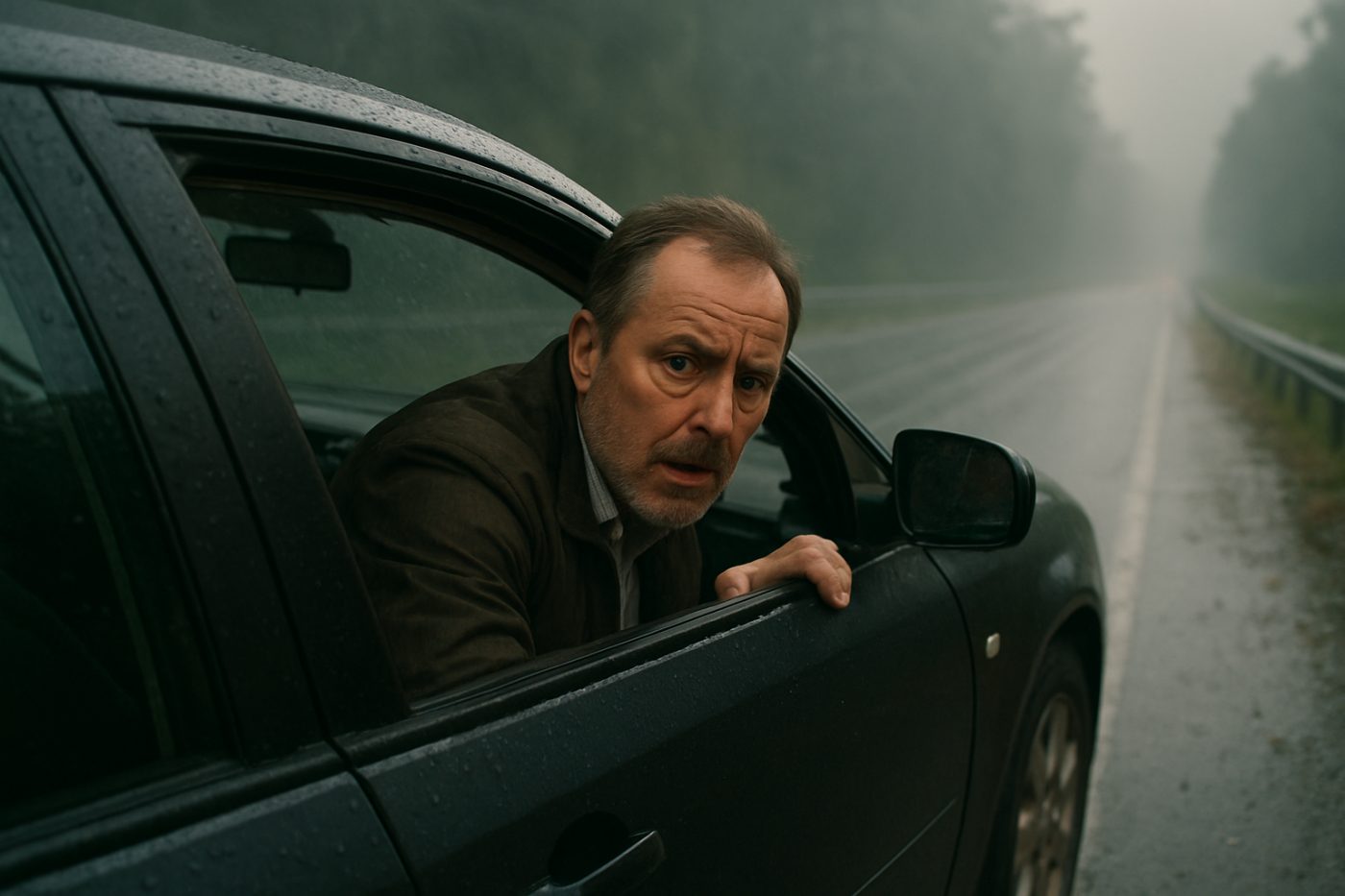 Frantic driver roadside