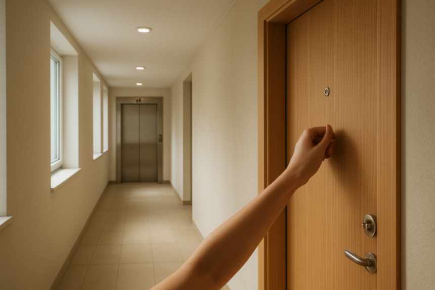apartment corridor with elevator