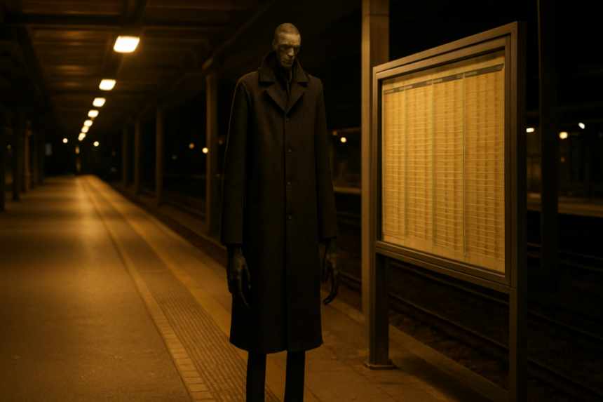 tall creepy figure platform
