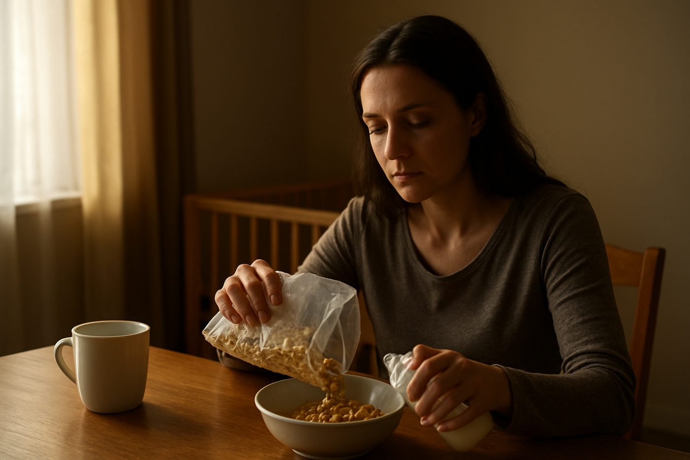 Mother mourning miscarriage softly