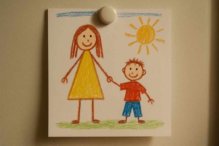She Draws the Family With Five
