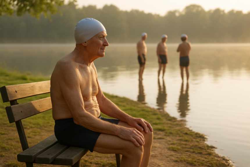 grandpa lakeside swim ritual